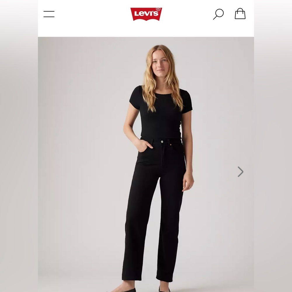 Black ribcage straight ankle Levi’s